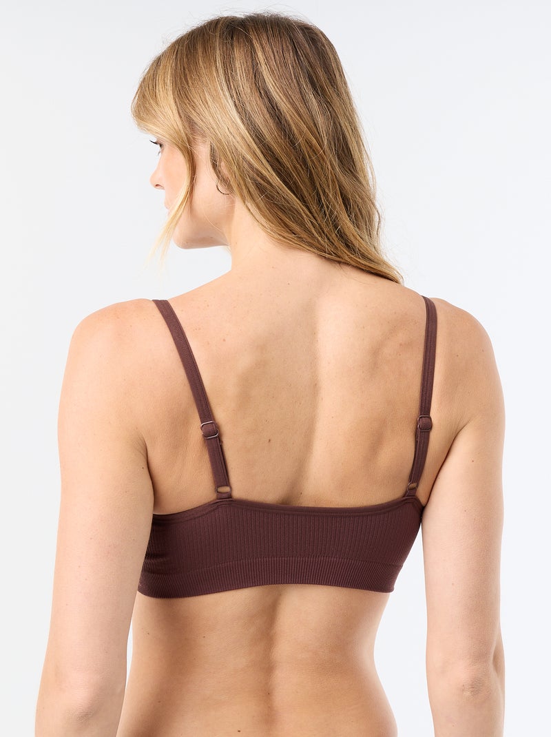 Set di 2 brassière a costine Marrone - Kiabi