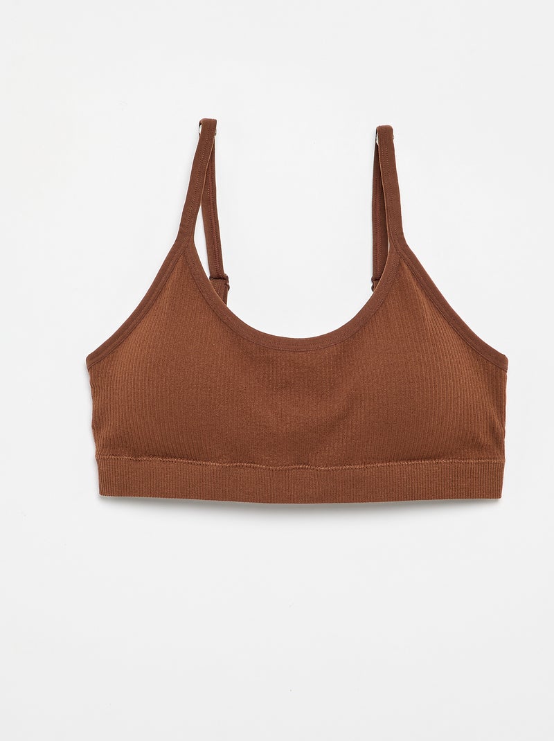 Set di 2 brassière a costine Marrone - Kiabi