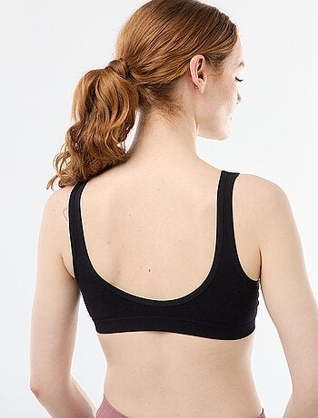 Set di 2 brassière a costine senza cuciture