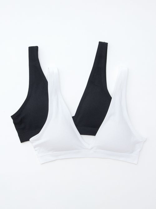 Set di 2 brassière a costine senza cuciture - Kiabi