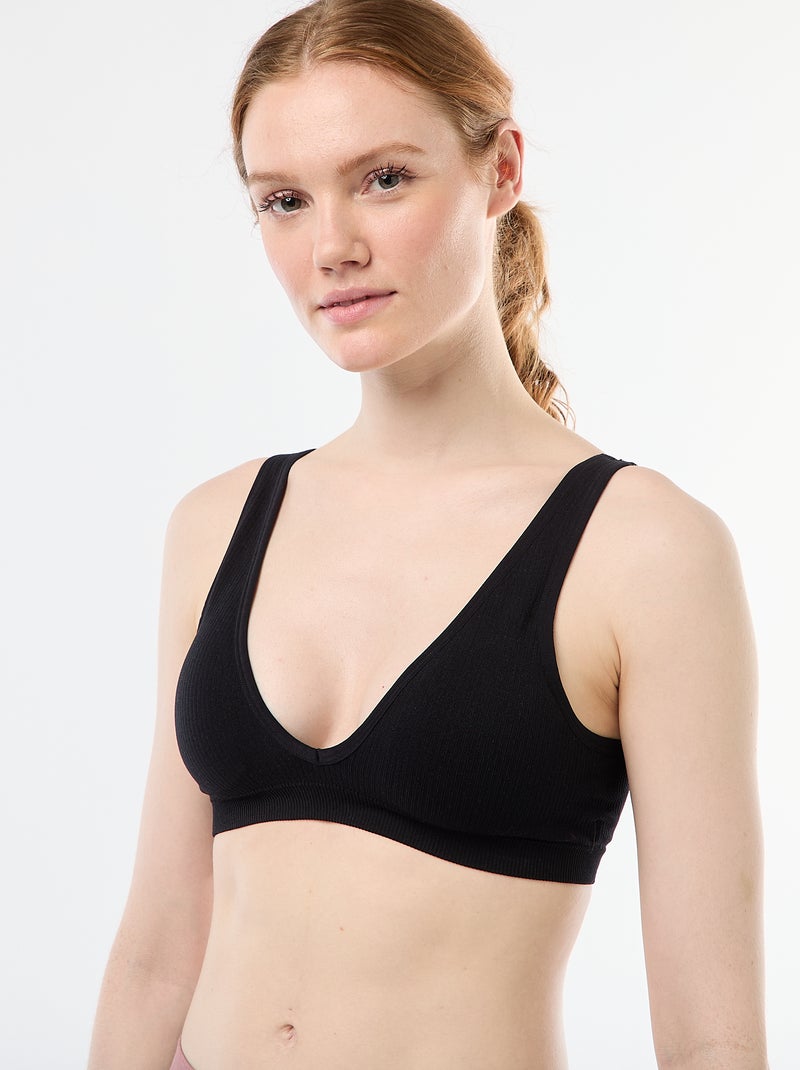 Set di 2 brassière a costine senza cuciture Bianco - Kiabi