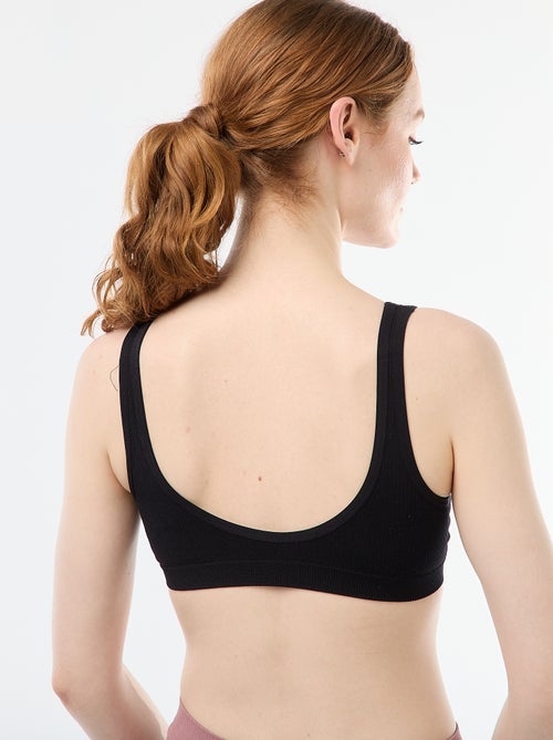 Set di 2 brassière a costine senza cuciture - Kiabi
