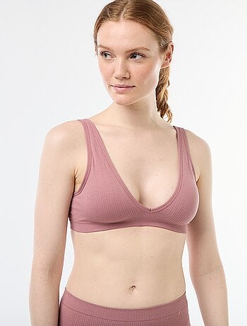 Set di 2 brassière a costine senza cuciture
