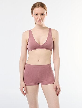 Set di 2 brassière a costine senza cuciture
