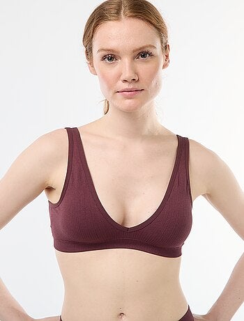 Set di 2 brassière a costine senza cuciture