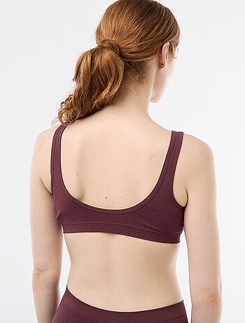 Set di 2 brassière a costine senza cuciture