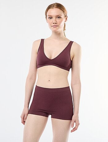 Set di 2 brassière a costine senza cuciture