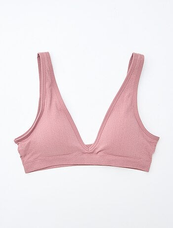 Set di 2 brassière a costine senza cuciture
