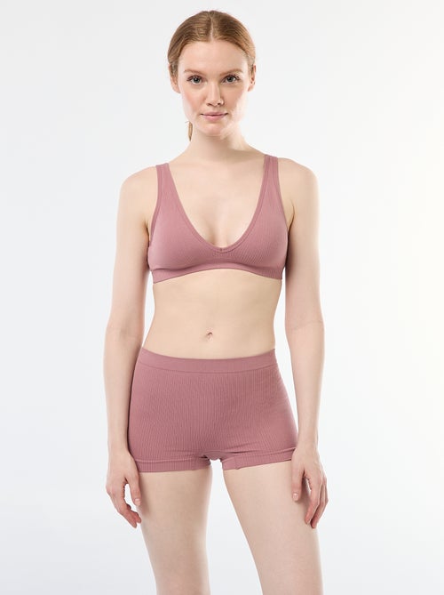 Set di 2 brassière a costine senza cuciture - Kiabi