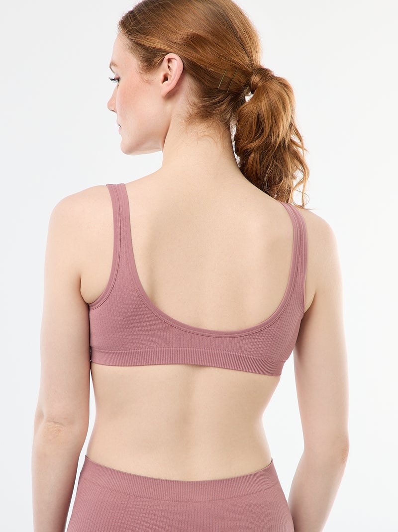 Set di 2 brassière a costine senza cuciture Rosa - Kiabi