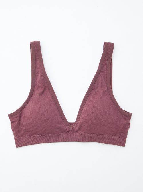 Set di 2 brassière a costine senza cuciture - Kiabi