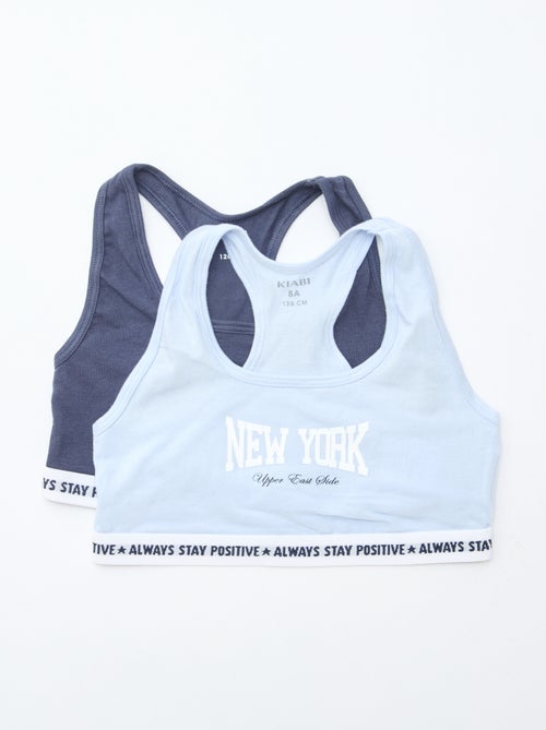 Set di 2 brassière da bambina a tinta unita - Kiabi Set di 2 brassière da bambina a tinta unita - Kiabi