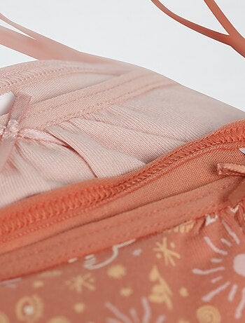 Set di 2 brassière in cotone tinta unita