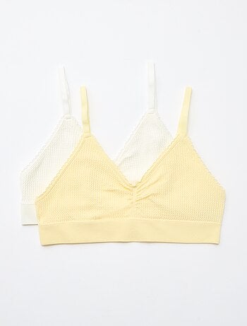 Set di 2 brassière in maglia goffrata
