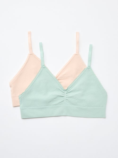 Set di 2 brassière in maglia goffrata - Kiabi