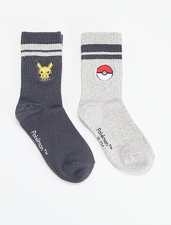 Set di 2 calzini fantasia "Pokémon" "Pikachu" e "Pokéball