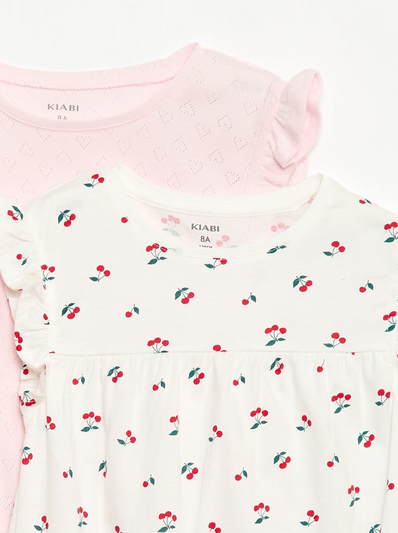 Set di 2 camicie da notte a maniche corte Bianco - Kiabi