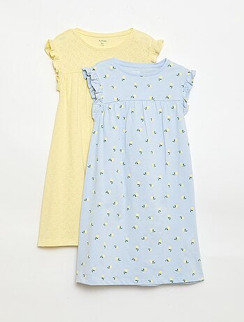 Set di 2 camicie da notte a maniche corte