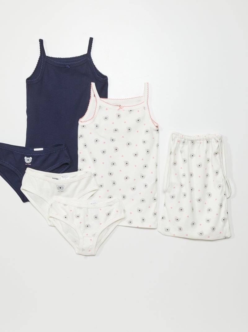 Set di 2 canotte + 3 slip - 5 pezzi BIANCO - Kiabi