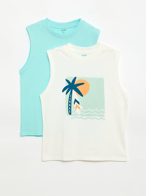 Set di 2 canotte a girocollo - Kiabi