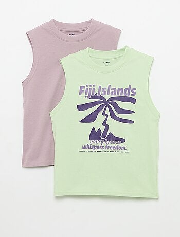 Set di 2 canotte a girocollo