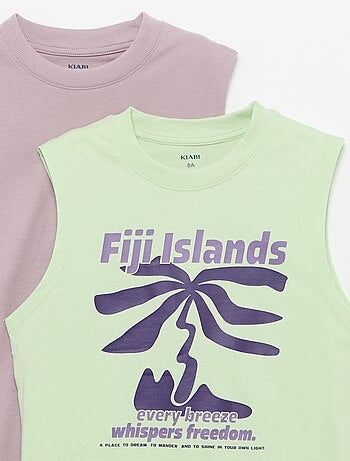 Set di 2 canotte a girocollo