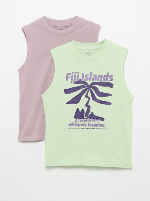 Set di 2 canotte a girocollo - Kiabi