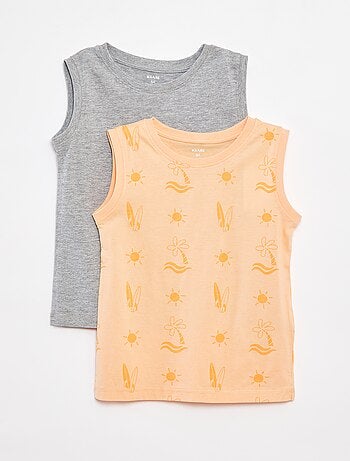 Set di 2 canotte con scollo tondo