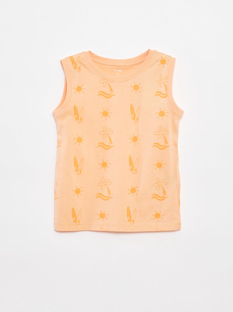 Set di 2 canotte con scollo tondo Arancione - Kiabi