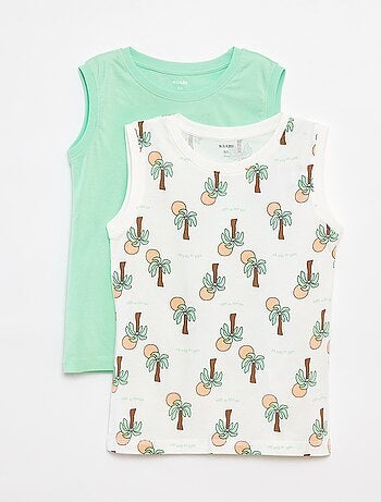 Set di 2 canotte con scollo tondo