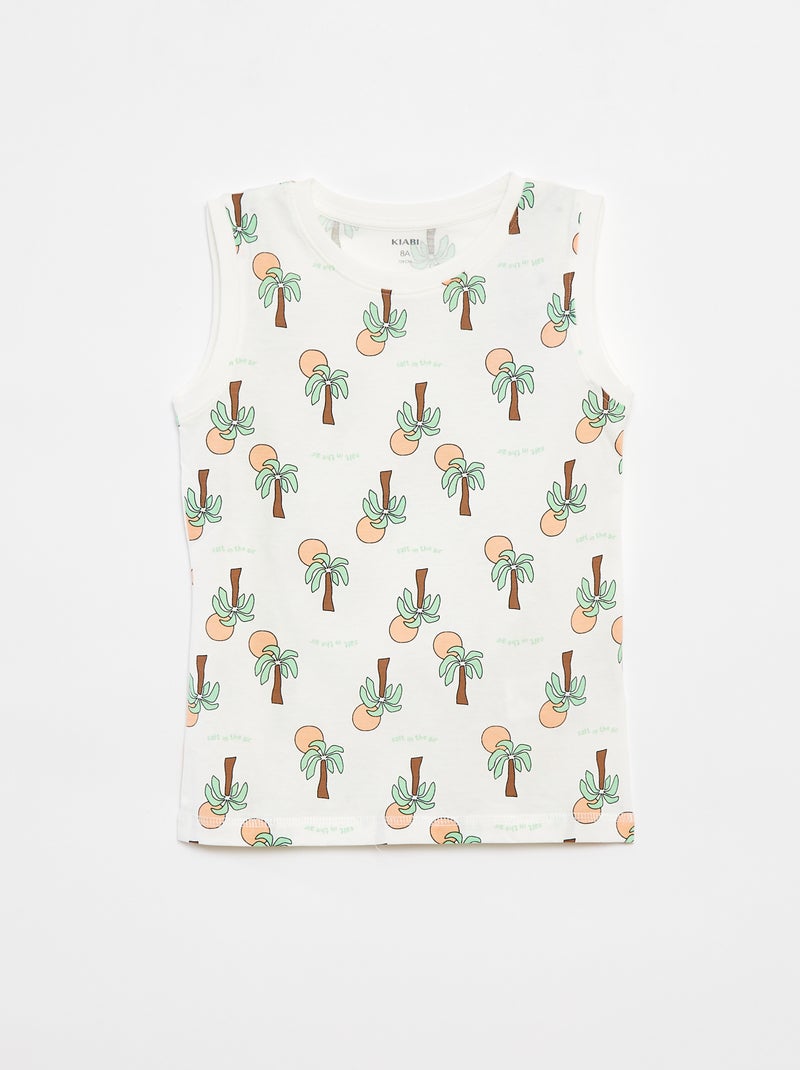 Set di 2 canotte con scollo tondo Bianco - Kiabi