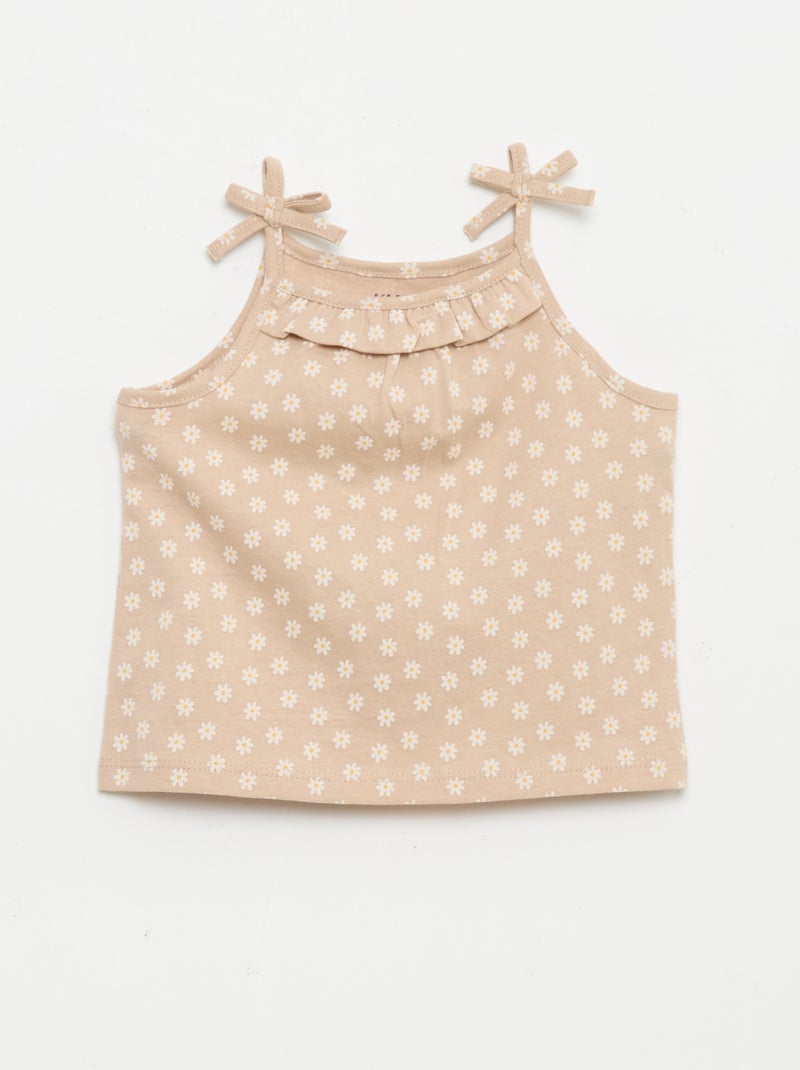 Set di 2 canotte con spalline Beige - Kiabi