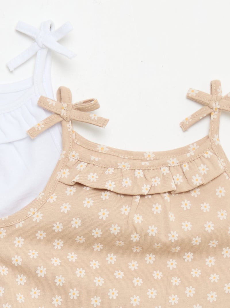 Set di 2 canotte con spalline Beige - Kiabi