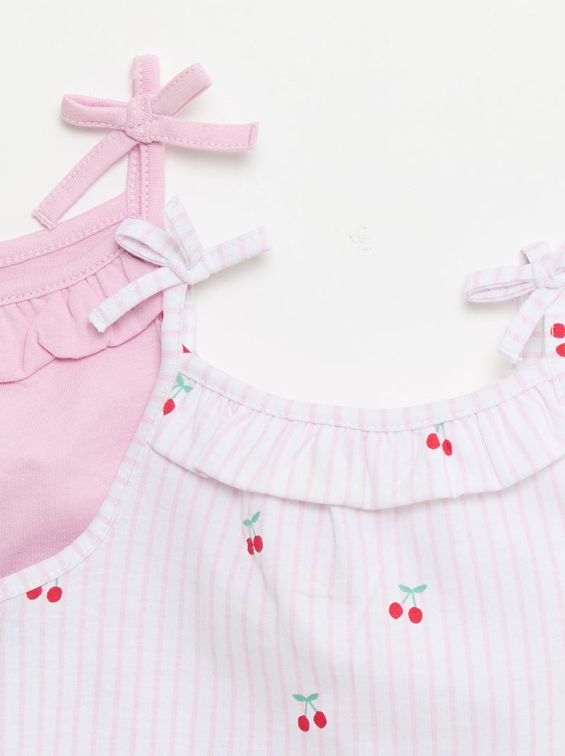 Set di 2 canotte con spalline Bianco - Kiabi