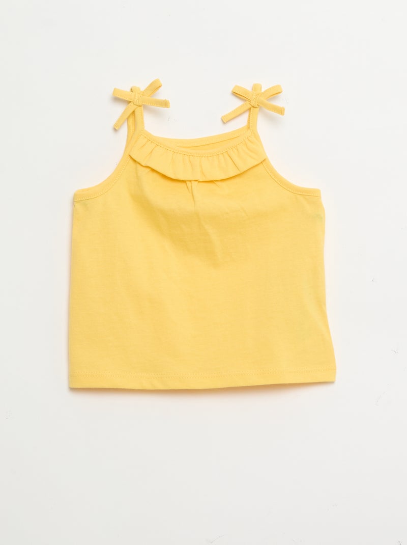 Set di 2 canotte con spalline Giallo - Kiabi