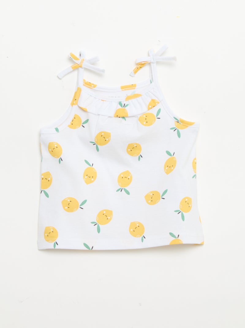 Set di 2 canotte con spalline Giallo - Kiabi