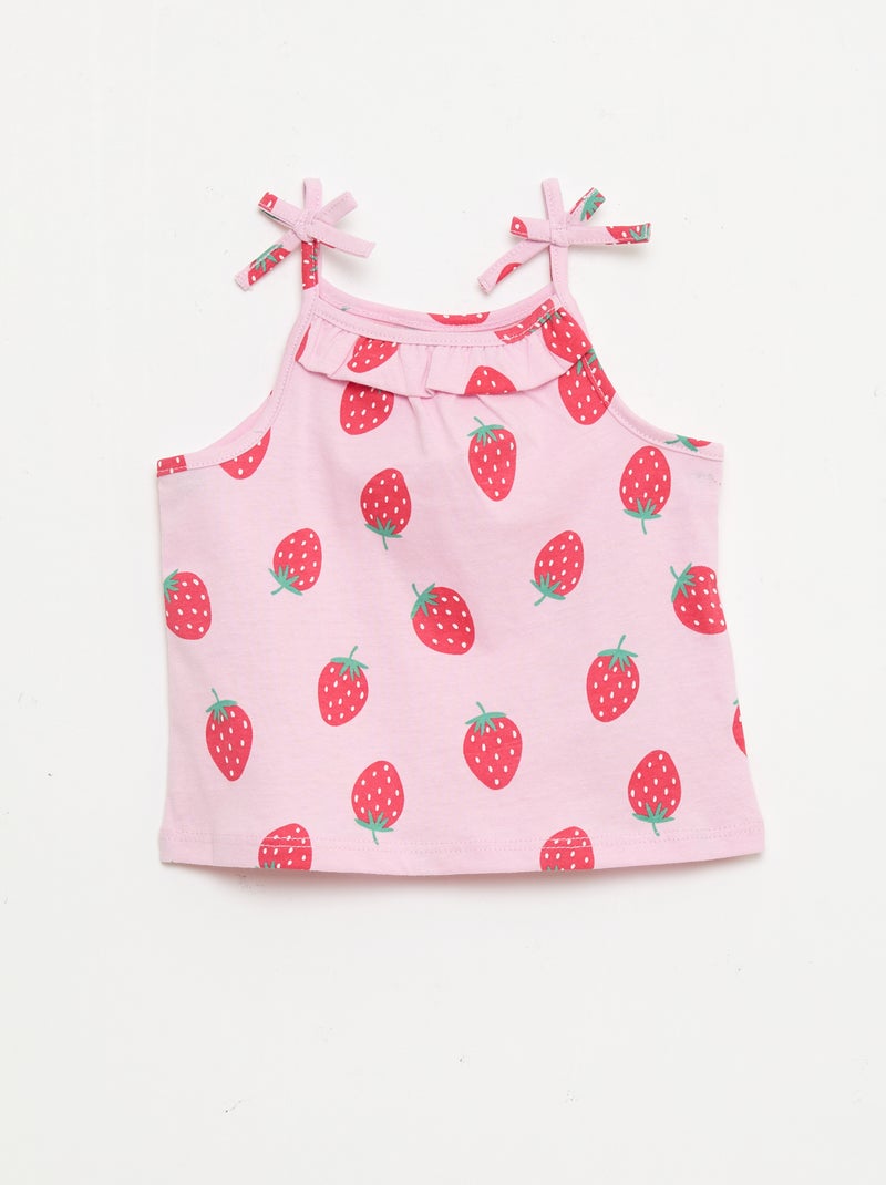 Set di 2 canotte con spalline Rosa - Kiabi