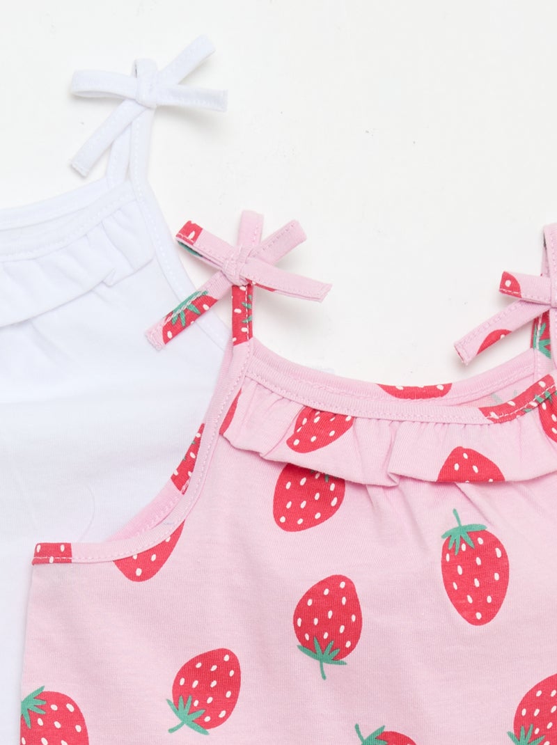 Set di 2 canotte con spalline Rosa - Kiabi