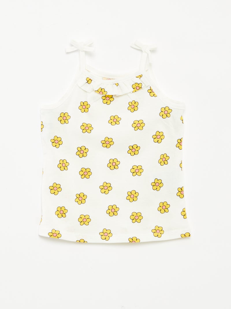 Set di 2 canotte con spalline sottili con fiocchi GIALLO - Kiabi