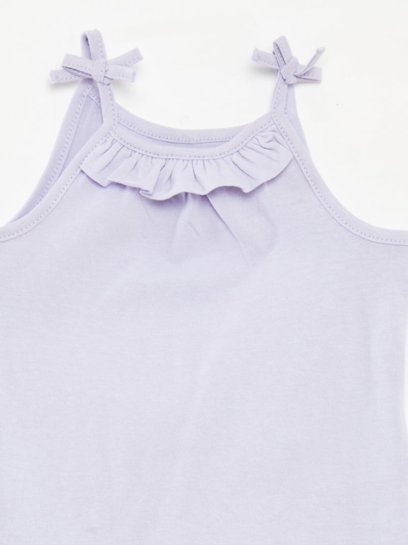 Set di 2 canotte con spalline sottili con fiocchi GIALLO - Kiabi