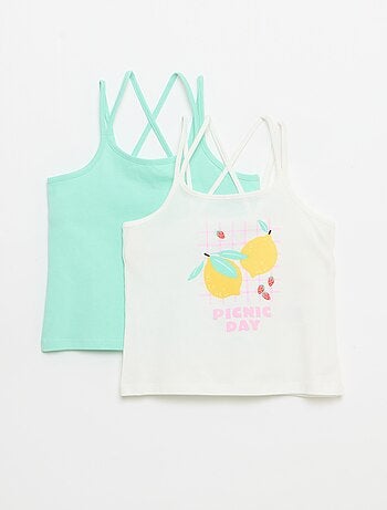 Set di 2 canotte di cui 1 stampata