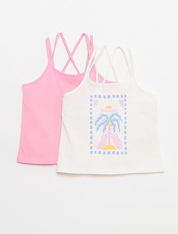 Set di 2 canotte di cui 1 stampata