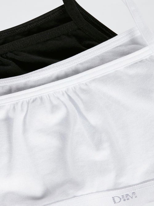 Set di 2 canotte 'DIM' in cotone tinta unita - Kiabi