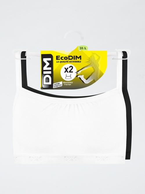 Set di 2 canotte 'DIM' in cotone tinta unita - Kiabi