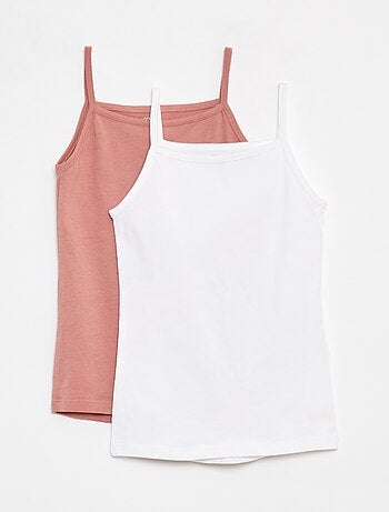 Set di 2 canotte in cotone stretch