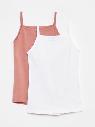Set di 2 canotte in cotone stretch