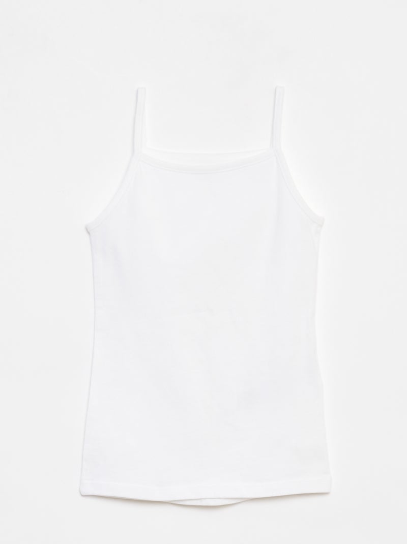 Set di 2 canotte in cotone stretch bianco - Kiabi