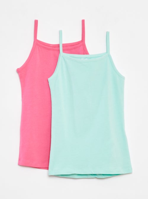 Set di 2 canotte in cotone stretch - Kiabi