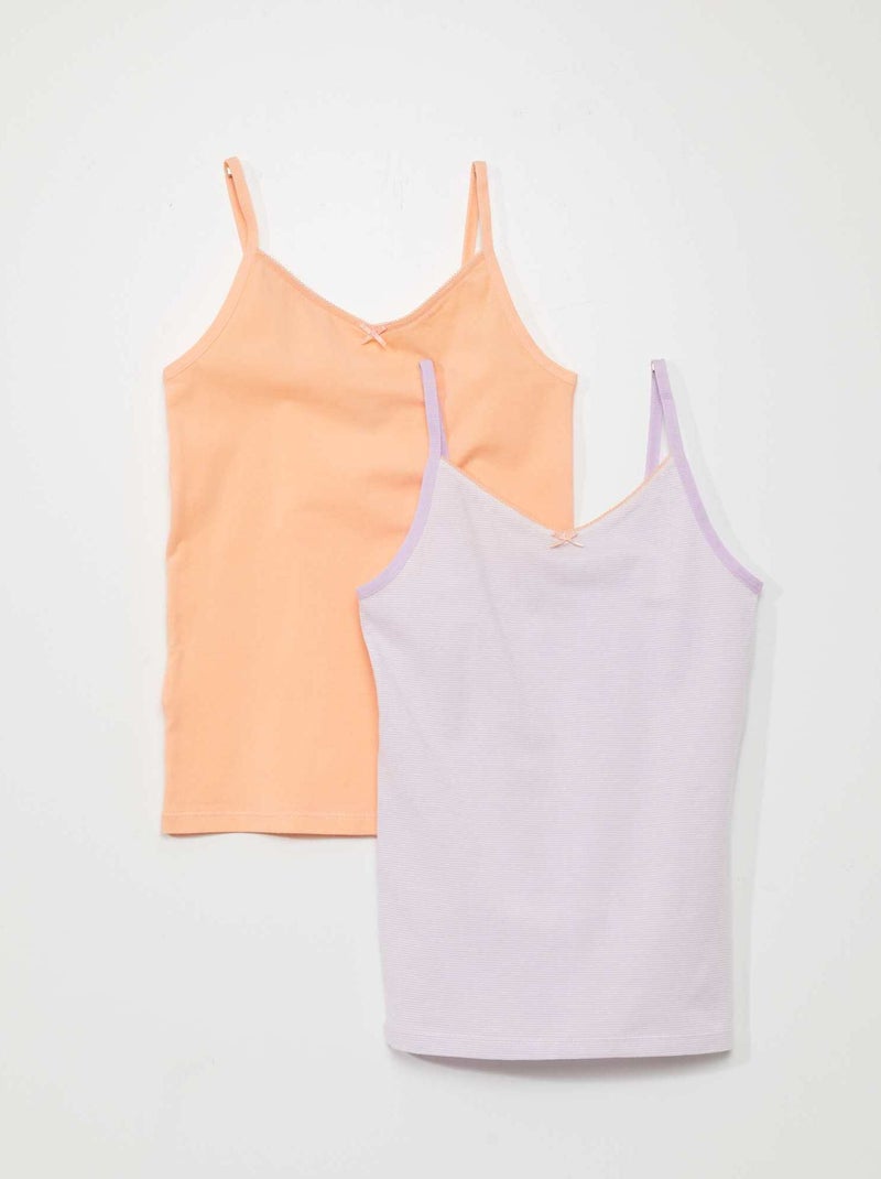 Set di 2 canotte in cotone stretch VIOLA - Kiabi