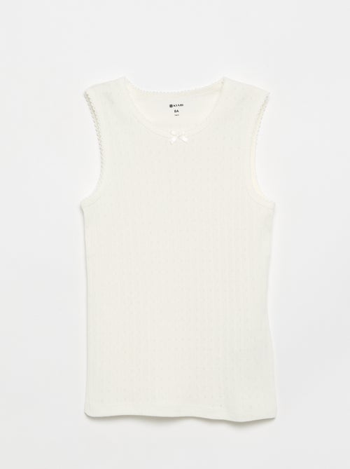 Set di 2 canotte in maglia pointelle - Kiabi